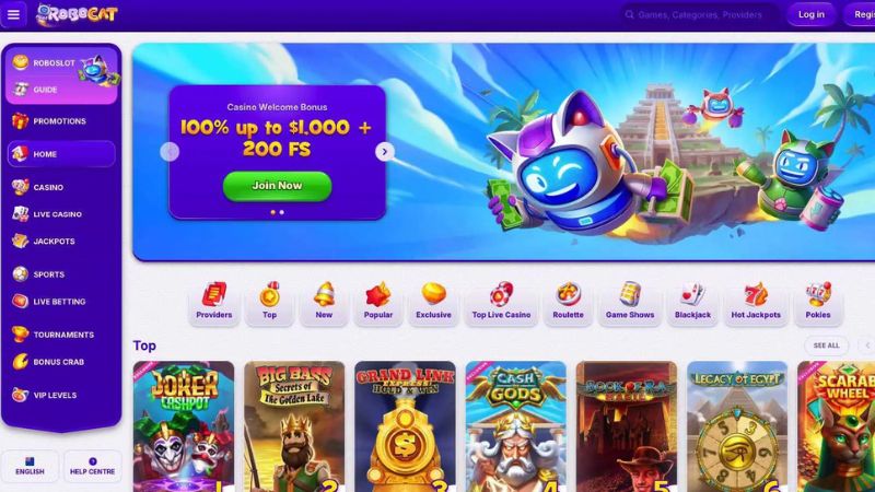 Robocat Casino platform